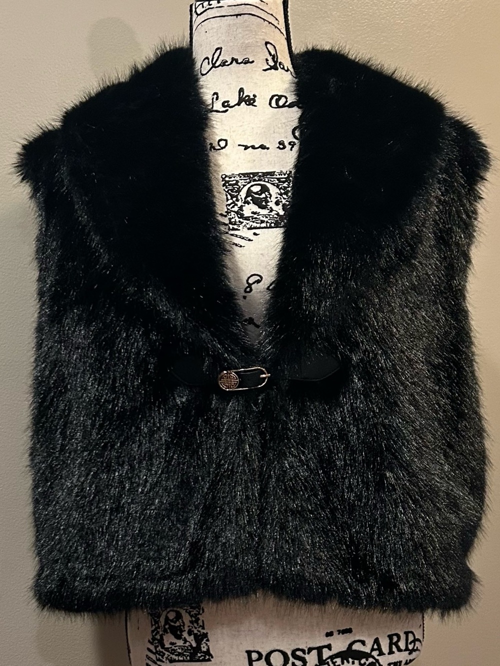 Gemma Layne Faux Fur Vest with Buckle Closure
